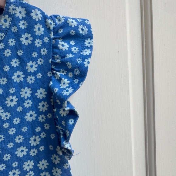 Okie Dokie 3T Girls Blue Ruffled Short Sleeve Casual Dress - Picture 2 of 5